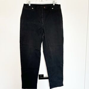 Ralph Lauren chino pant black 16W plus sz high rise straight leg utility earthy